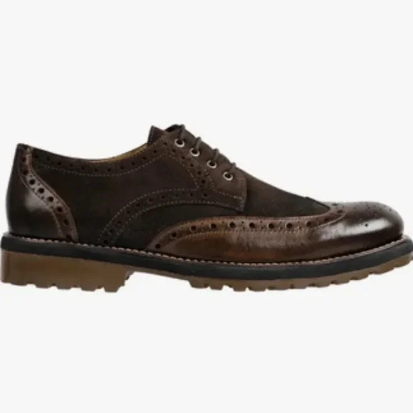 NWOT Sandro Moscoloni Men's RussellWingtip Shoe in Brown. Sz: 12